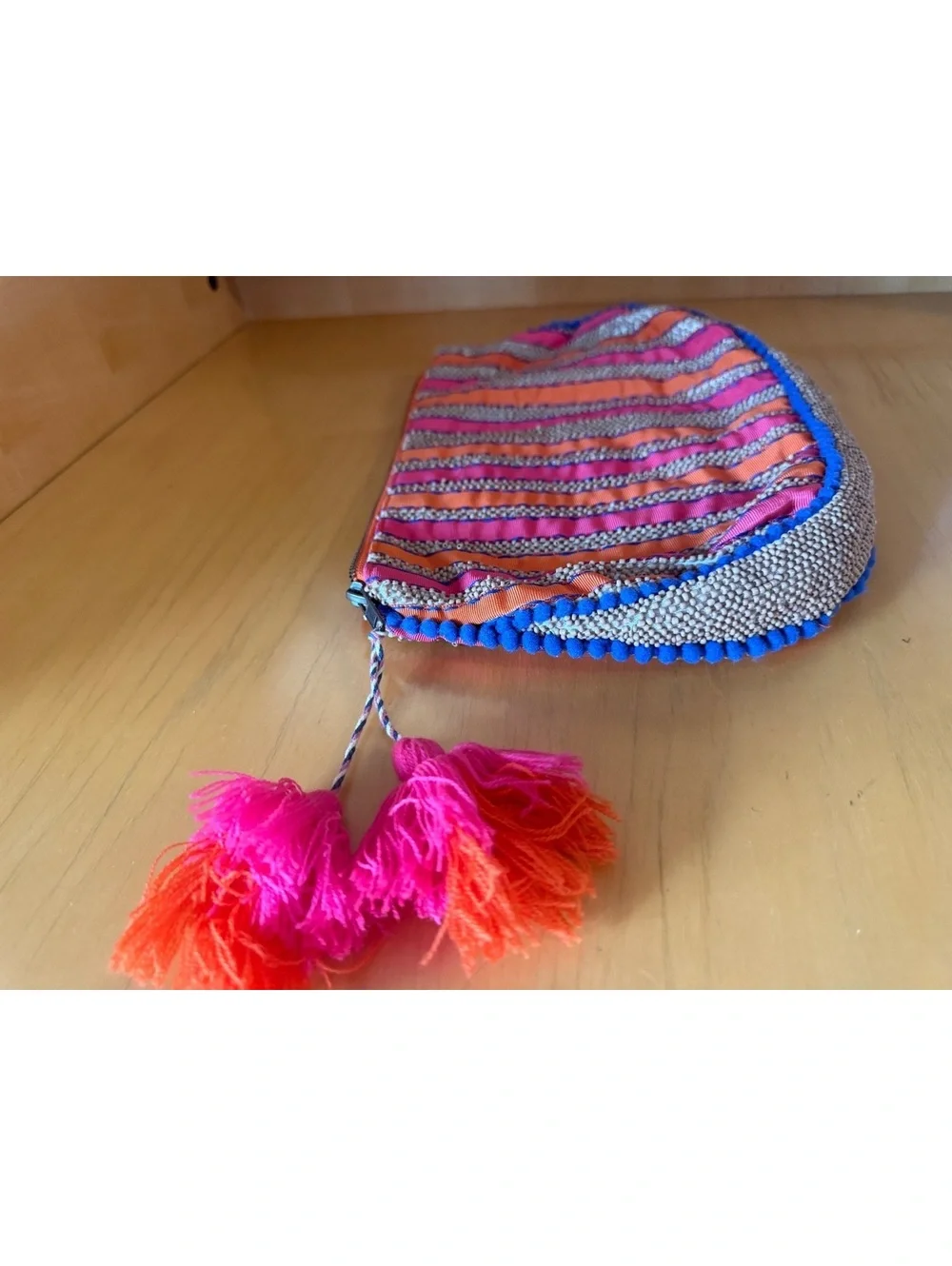 Jasper & Jeera Colorful Embroidered Clutch Purse with Tassels
